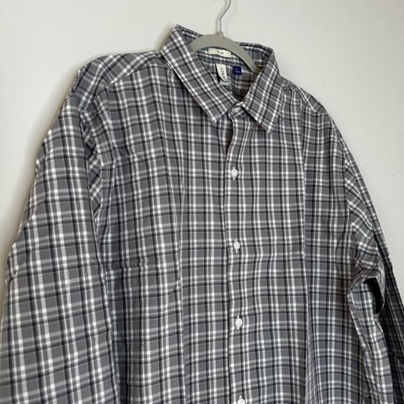 Artefact Long Sleeve Button Up Shirt Gray Plaid Cotton NWOT Size 2XL - Picture 3 of 9